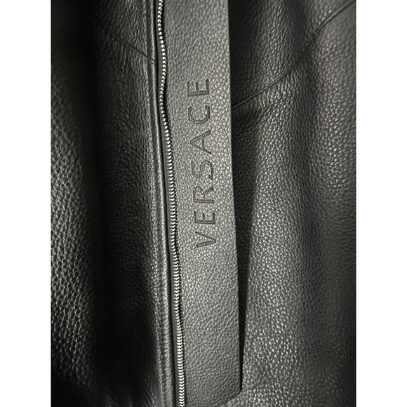 Versace Calf Leather Biker Moto Jacket - Picture 4 of 10